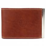 Зажим для купюр Croco-зк-300 (карм на мелочи,  2 кнопки)  натуральная кожа коричневый св пулл-ап (215)  214136