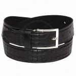 Ремень 30мм L&L подростковый  натуральная кожа П 3005 (длина 85-100 см),  тиснение,  черный 171992