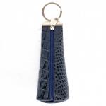 Футляр для ключей Croco-кл-503 (на молнии)  натуральная кожа синий КЛ (98)  226906