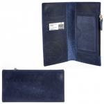 Портмоне мужское Croco-ПР-1052 натуральная кожа 3 отд,  5 карм,  синий св крейзи хорс (228)  227436