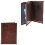 Обложка для авто+паспорт-Croco-ВП-102 натуральная кожа коричневый крек (211)  227155