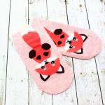 Короткие носки "Котята с хвостом" Розовые