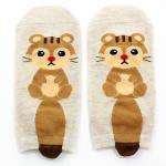 Короткие носки "Котята с хвостом" Бежевые