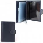 Обложка для авто+паспорт-Croco-ВП-1032  (с хляст, 5 внут карм, двойн стенка)  натуральная кожа синий орфей (151)  226649