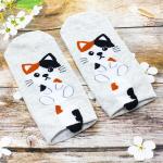 Короткие носки "Котята с хвостом" Серые