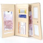 Кошелек женский искусственная кожа 943-04,  молния внутри,  3отд,  8 карм,  бежевый SALE 192364