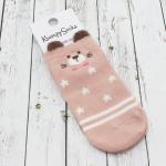Короткие носки "Розовые милахи"  Мишка с Бантиком