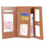 Кошелек женский искусственная кожа 943-04,  молния внутри,  3отд,  8 карм,  св.коричневый SALE 192362