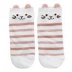 Короткие носки "Розовые милахи" Котик в Розовую Полоску