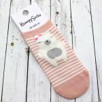 Короткие носки "Розовые милахи"  Коала в Розовую Полоску