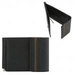 Зажим для купюр FABULA "Brooklyn" нат. кожа, контрастная отстрочка, 86х126мм, черн,Z.11.BR,ш/к-96348