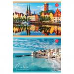 Альбом для рисования А4 32 л., скоба, обложка картон, BRAUBERG, 200х283 мм, Города мира (2 вида), 103684