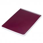 Блокнот А5 (146х205мм) 60л, гребень, перфорация на отрыв, лакированный, BRAUBERG Бордовый, 111271