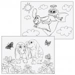 Альбом д/рис. А4 12л., скоба, обложка картон, с раскраской,ЮНЛАНДИЯ,200х283мм,Собачки (2вида),105043