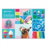 Альбом для рисования А4 32 л., скоба, блестки, BRAUBERG, 202х285 мм, Коллаж 2 (1 Вид), 105069