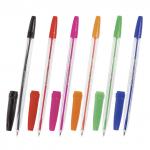 Ручки шариковые BRAUBERG НАБОР 6шт, АССОРТИ, Line, корпус прозрачный, 1мм, линия 0,5мм, BP115