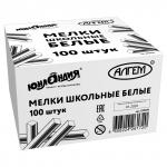 Мел белый ЮНЛАНДИЯ (Алгем+), натуральный, набор 100 штук, квадратный, 229070