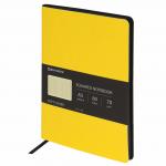 Блокнот А5 (148x218 мм), BRAUBERG "Metropolis Mix", под кожу, 80 л., желтый, 111038