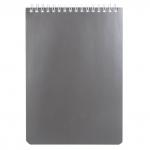 Блокнот А5 (146х205мм) 60л, гребень, перфорация на отрыв, лакированный, BRAUBERG Серебро, 111273