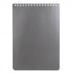 Блокнот А5 (146х205мм) 60л, гребень, перфорация на отрыв, лакированный, BRAUBERG Серебро, 111273
