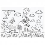 Альбом д/рис. А4 20л., скоба, обложка картон, с раскраской, ЮНЛАНДИЯ, 202х285мм,Полёт (2вида),105048