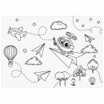 Альбом д/рис. А4 20л., скоба, обложка картон, с раскраской, ЮНЛАНДИЯ, 202х285мм,Полёт (2вида),105048