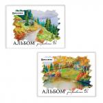 Альбом для рисования А4 40 л., скоба, обложка картон, BRAUBERG, 200х283 мм, Родные просторы (2 вида), 103729