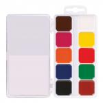 Краски акварельные BRAUBERG "АКАДЕМИЯ" 10 цв, медовые, квадратные кюветы, пластиковый пенал, 190550