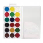 Краски акварельные BRAUBERG "МАГИЯ ЦВЕТА" 18 цв, медовые, круглые кюветы, пластиковый пенал, 191520