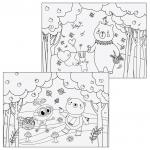 Альбом д/рис. А4 20л., скоба, обложка картон, с раскраской, ЮНЛАНДИЯ, 202х285мм, Прогулка (2вида)