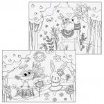 Альбом д/рис. А4 20л., скоба, обложка картон, с раскраской, ЮНЛАНДИЯ, 202х285мм, Прогулка (2вида)