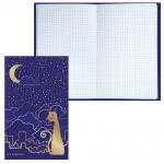 Блокнот А5 (135х206мм), 80л, твердый, клетка, фольга, BRAUBERG, Кошечка, 126051