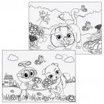 Альбом д/рис. А4 20л., скоба, глянцевый лак, с раскраской, ЮНЛАНДИЯ, 202х285мм, Пушистики (2вида)