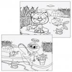 Альбом д/рис. А4 20л., скоба, глянцевый лак, с раскраской, ЮНЛАНДИЯ,202х285мм,Питомцы (2вида),105052