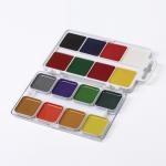 Краски акварельные BRAUBERG "АКАДЕМИЯ", 16 цв, медовые, квадратные кюветы, пластиковый пенал, 190552