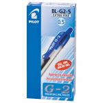 Ручка гелевая автомат. с грипом PILOT G-2, СИНЯЯ, корпус прозрачный, 0,5мм, линия 0,3мм, BL-G2-5