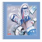 Скетчбук, белая бумага 120г/м2, 170х170мм, 80л, гребень, Кеды, (A255711)