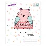 Тетрадь 12 л. ЮНЛАНДИЯ клетка, обложка картон, "СОВУШКА", 105627