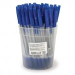 Ручка шариковая масляная СТАММ Оптима, СИНЯЯ, корпус прозрачный, узел 1,2мм, линия 0,7мм, РО20