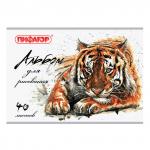 Альбом для рисования А4 40 л., скоба, обложка офсет, ПИФАГОР, 205х290 мм, Дикая природа (1 Вид), 105086