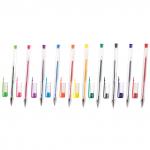Ручки гелевые ПИФАГОР, НАБОР 10 шт., АССОРТИ, корпус прозрачный, узел 0,5 мм, линия 0,35 мм