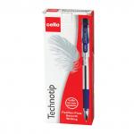 Ручка шариковая масляная с грипом CELLO Technotip, СИНЯЯ, игольч.узел 0,6мм, линия 0,4мм,305228020/к