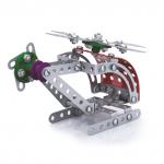 Конструктор металлический "Вертолет", с подвижными деталями, 121 эл., 10 КОР, 02028