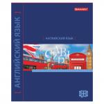 Тетрадь предметная "NAVIGATOR" 48 л., выборочный лак, АНГЛИЙСКИЙ ЯЗЫК, клетка, подсказ, BRAUBERG, 403539