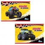 Альбом для рисования А4 20 л., скоба, обложка офсет, ПИФАГОР, 200х285 мм, Машинки (2 вида), 104868