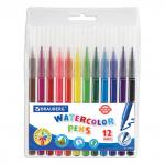 Фломастеры BRAUBERG "PREMIUM", 12 цветов, КЛАССИЧЕСКИЕ, ПВХ-упаковка, вентилируемый колпачок, 151653