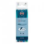 Ручки капиллярные KOH-I-NOOR, НАБОР 4шт., АССОРТИ, трехгранные, линия 0,5мм, 777211JD01PK