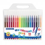 Фломастеры BRAUBERG "PREMIUM", 18 цветов, КЛАССИЧЕСКИЕ, вентилируемый колпачок, ПВХ-упаковка с европодвесом, 151654