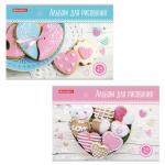 Альбом для рисования А4 24 л., скоба, обложка картон, BRAUBERG, 202х285 мм, "Вкусняшки" (2 вида), 105608