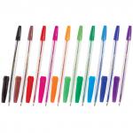 Ручки шариковые BRAUBERG НАБОР 10шт., АССОРТИ, Line, корпус прозрачный, 1мм,линия 0,5мм,141874